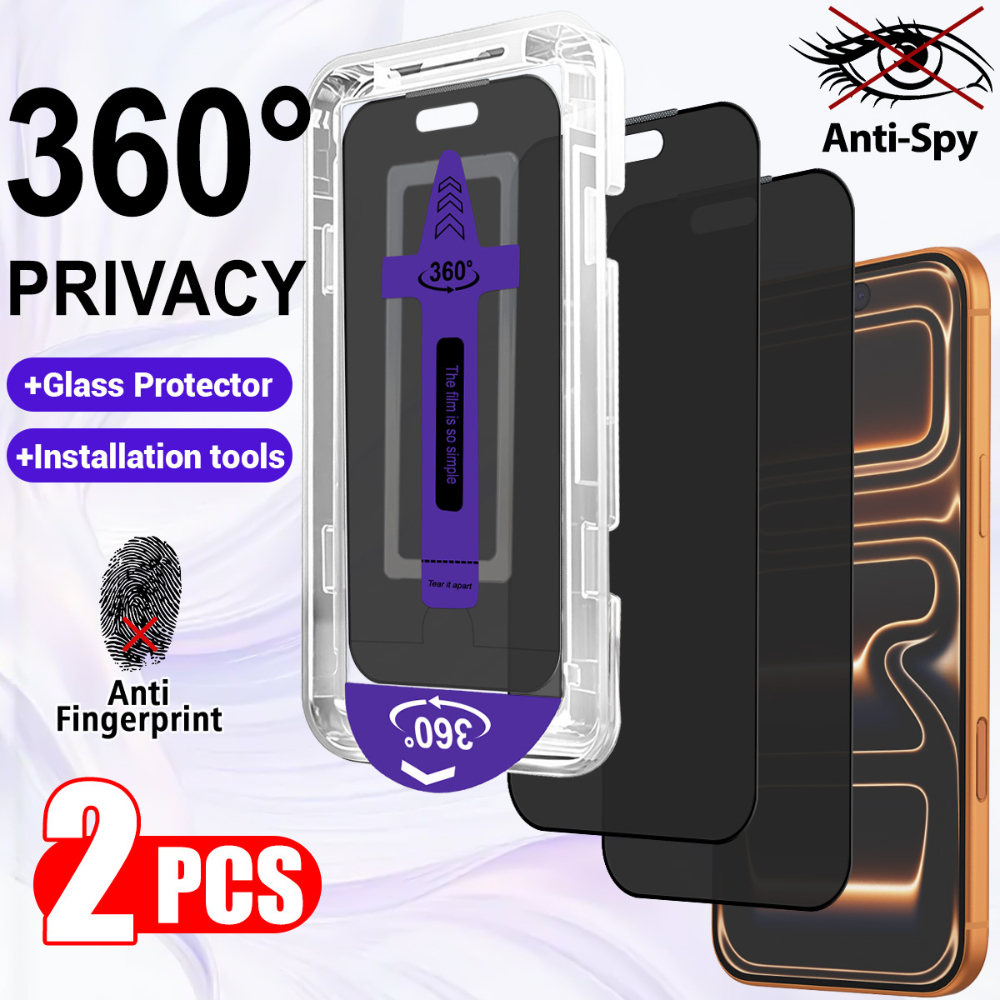 Privacy Screen Filter - NNBILI 2Pcs 360° Privacy Tempered Glass