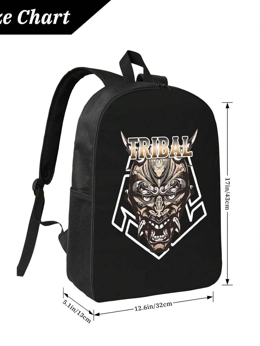 Laptop Bag Waterproof - Tribal Demon Print Waterproof Backpack Large
