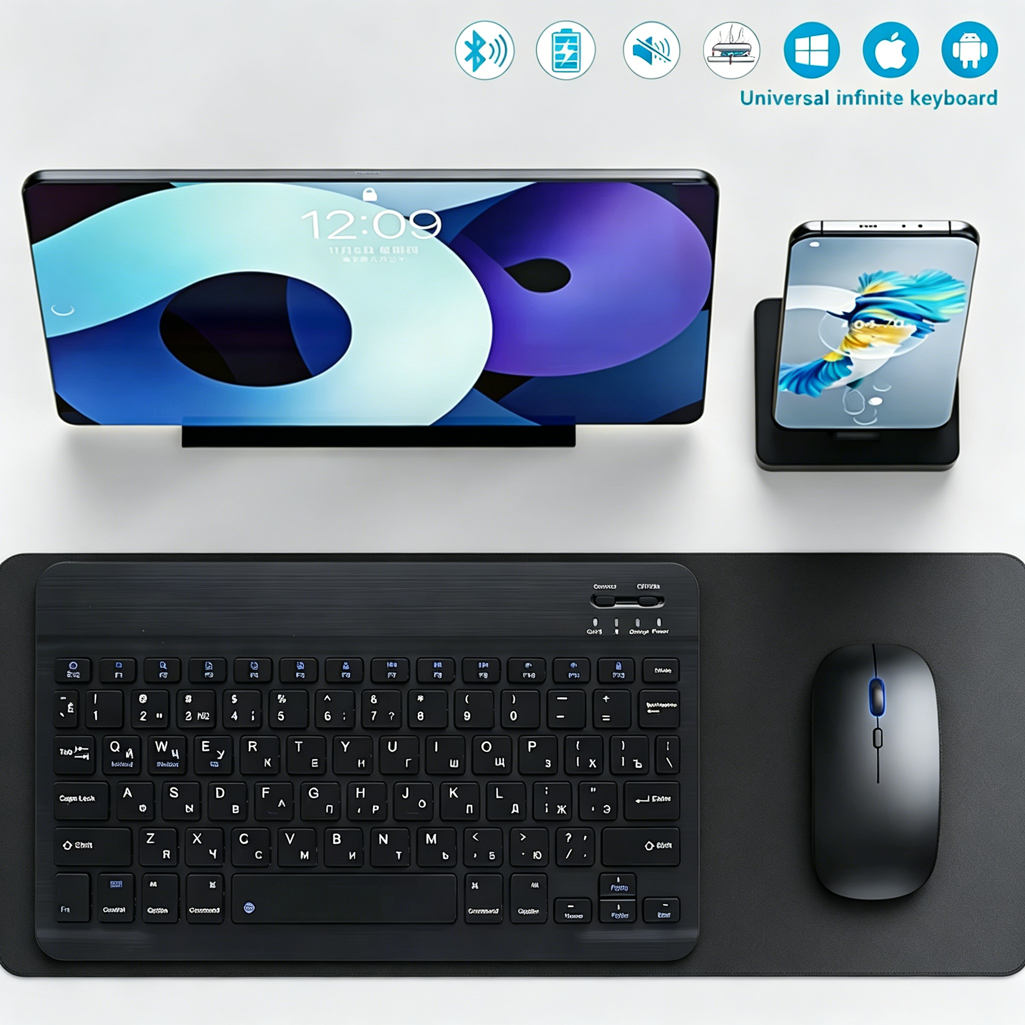 Mini Wireless Mouse - Bluetooth Wireless Keyboard Mobile Phone Tablet