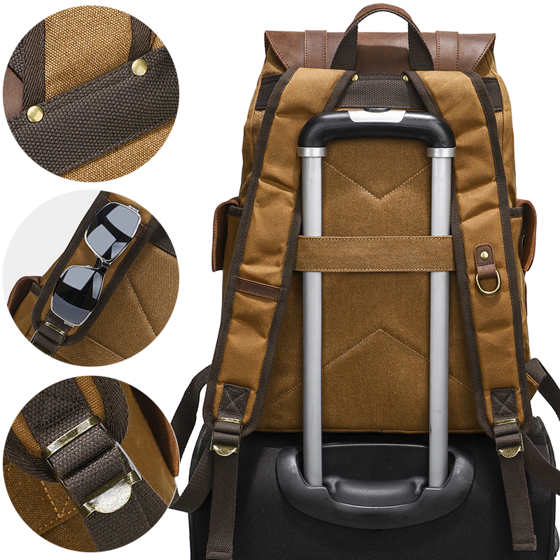 Men's Backpack Vintage Waxed C - Laptop Bag Waterproof avis et prix
