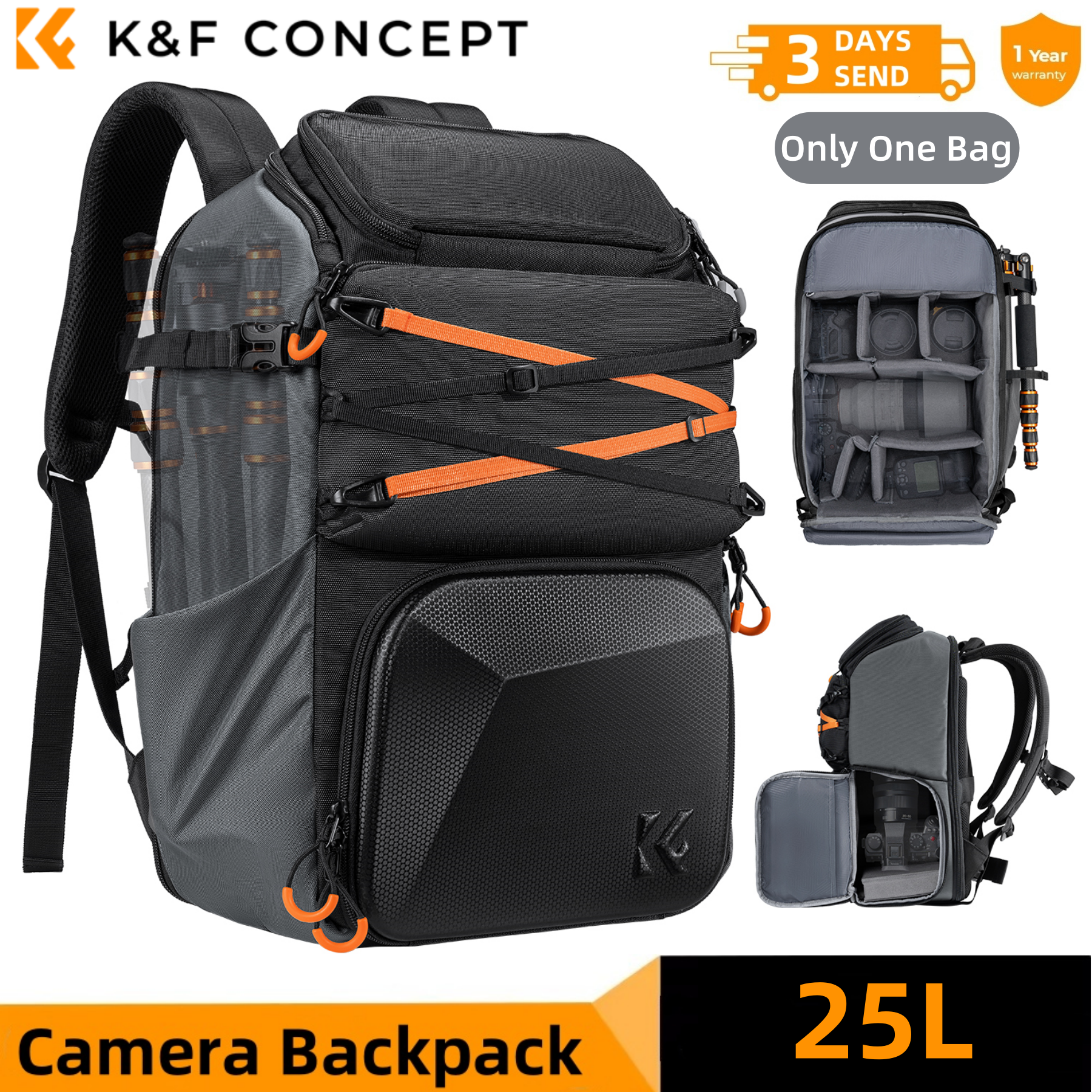 K&F CONCEPT 25L Outdoor Camera - Laptop Accessories Box avis et prix