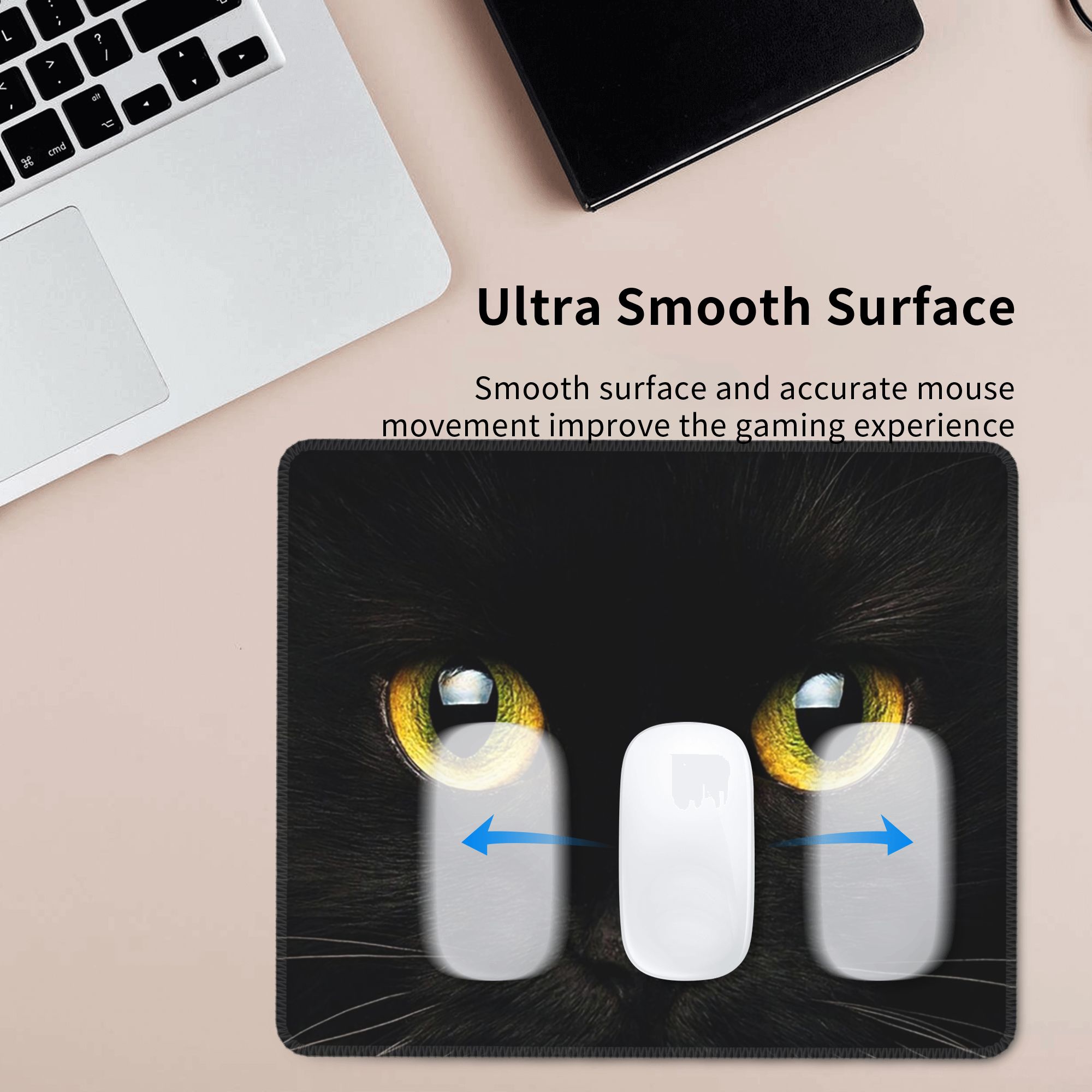 Black Cat Face And Yellow Eyes - Yellow Laptop Accessories avis et prix
