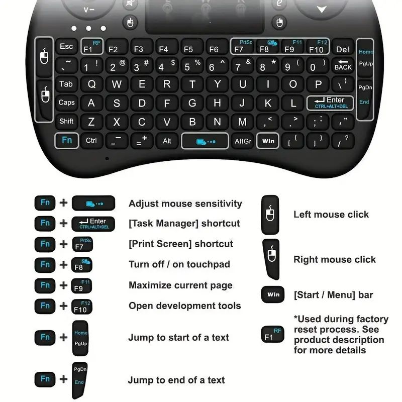 Mini Wireless Keyboard 2.4GHz  - Mini Wireless Mouse avis et prix
